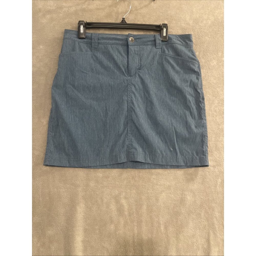 Eddie Bauer Women's Size 8 Blue Mini Skorts 2 Zip Back‎ Pockets , Stitch Detail